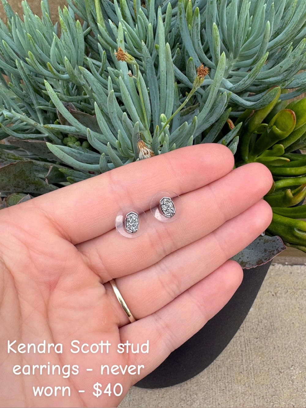 Kendra Scott Silver Crystal Pavé Mini Stud Earrings